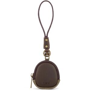 ZEDE Paris Lilas Bag Charm Gray Canvas Leather Wristlet Coin Purse NWT